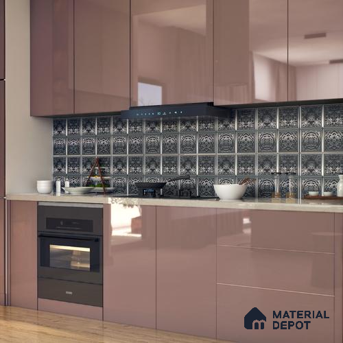 Metallic Wall Tile TL 07235 B Silver Royale 1 ft x 1 ft Ceramic Matte Finish - 9 mm  | 2 mm Spacer is Mandatory | Suitable For Bathroom, Kitchen, Dining Area | Please Expect a Slight Variation of Pattern